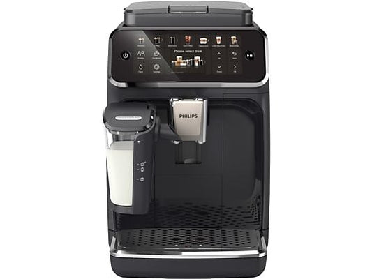 Cafetera superautomática – Philips EP4441/50, LatteGo, Pantalla táctil, 12 ajustes, Función QuickStart, 15 bar, 1500 W, Filtro AquaClean, 1.8 l, Negro
