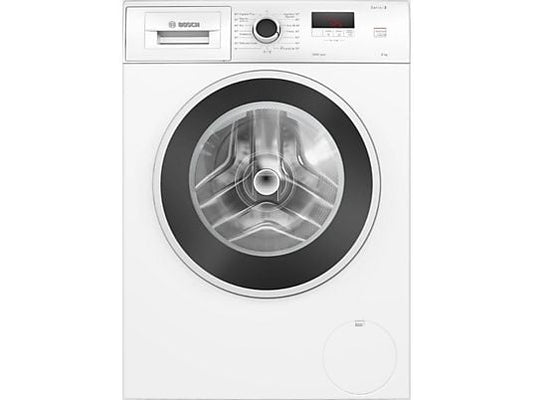 Lavadora carga frontal – Bosch WGE03200ES,Serie 2, 8 kg, 1.200 rpm, 13 programas, Higiene Plus, Motor EcoSilence, Blanco
