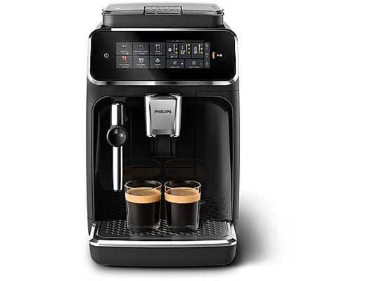 Cafetera superautomática – Philips 3300 Series EP3321/40, Tecnología AquaClean, 2 tazas, Presión Máx. 15 bar, Deposito de agua 1.8 l, 1500 W, Negro