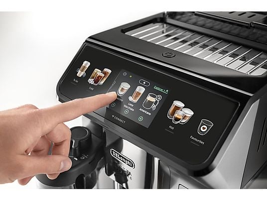 Cafetera superautomática – De’Longhi Eletta Explore Cold Brew ECAM450.65.S, 1450W, 19 bar, Molinillo integrado, Táctil, Bebidas frías calientes, Plata