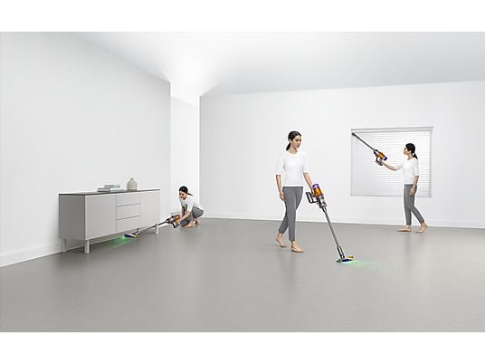 Aspirador escoba – Dyson V12 Detect™ Slim Absolute, Potencia succión 150 AW, Inteligente y Ligero, 60 min, Pantalla LCD, Tecnología Láser