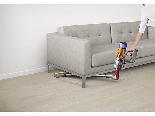 Aspirador escoba – Dyson V12 Detect™ Slim Absolute, Potencia succión 150 AW, Inteligente y Ligero, 60 min, Pantalla LCD, Tecnología Láser