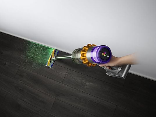 Aspirador escoba – Dyson V15 Detect™ Absolute, Potencia succión 240 AW, 60 min, Inteligente y Potente, 3 Modos, Tecnología Láser, Sensor Suciedad
