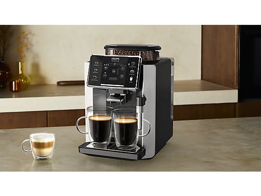 Cafetera superautomática – Krups Sensation C90 EA910E10, 1450 W, 15 bar, 1.7 L, 6 programas, 2 tazas, Barista Inside Technology, Autolimpieza, Plata