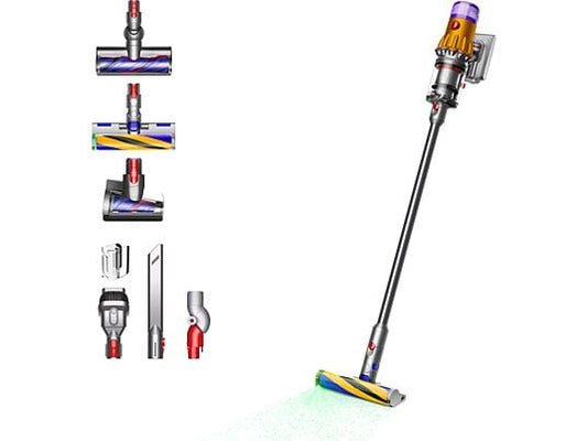 Aspirador escoba – Dyson V12 Detect™ Slim Absolute, Potencia succión 150 AW, Inteligente y Ligero, 60 min, Pantalla LCD, Tecnología Láser