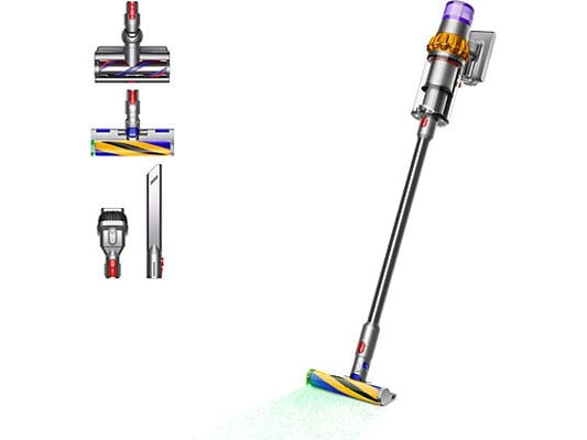 Aspirador escoba – Dyson V15 Detect™ Absolute, Potencia succión 240 AW, 60 min, Inteligente y Potente, 3 Modos, Tecnología Láser, Sensor Suciedad