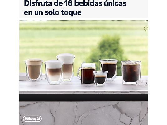 Cafetera superautomática – De’Longhi Rivelia EXAM440.55.B, 1450W, 19bar, Molinillo integrado, LatteCremaHot, Depósito leche, Táctil, 16 recetas, Negro