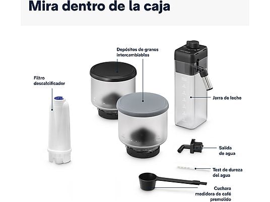 Cafetera superautomática – De’Longhi Rivelia EXAM440.55.B, 1450W, 19bar, Molinillo integrado, LatteCremaHot, Depósito leche, Táctil, 16 recetas, Negro
