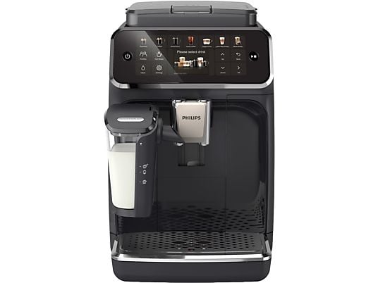 Cafetera superautomática – Philips EP4441/50, LatteGo, Pantalla táctil, 12 ajustes, Función QuickStart, 15 bar, 1500 W, Filtro AquaClean, 1.8 l, Negro