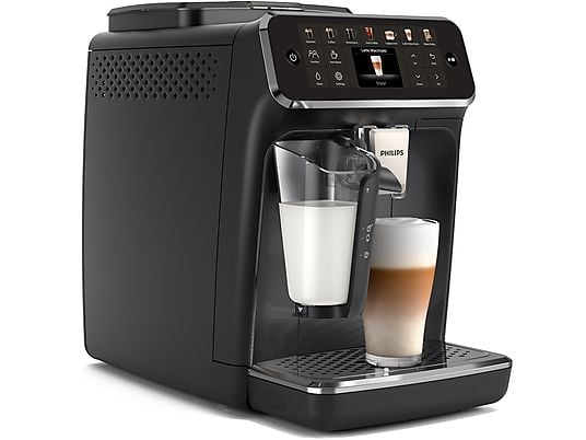 Cafetera superautomática – Philips EP4441/50, LatteGo, Pantalla táctil, 12 ajustes, Función QuickStart, 15 bar, 1500 W, Filtro AquaClean, 1.8 l, Negro