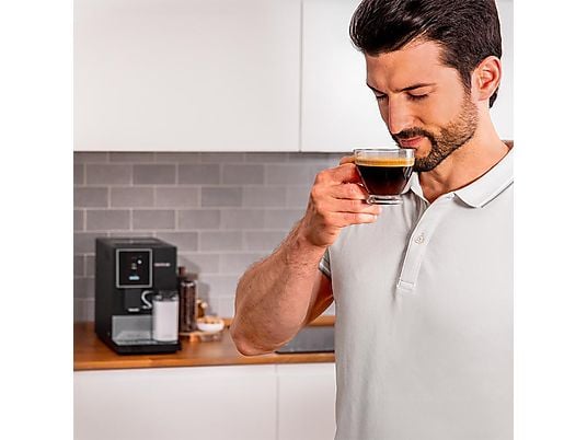 Cafetera superautomática - Cecotec Cremmaet Compactccino Connected Black Silver, 19 bares, Sistema Thermoblock, Black Silver
