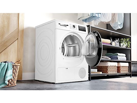 Secadora bomba de calor – Bosch WTR83200ES, Serie 4, 8 kg, 11 programas, AutoDry, Easy Clean, Blanco