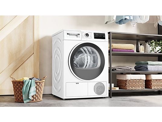 Secadora bomba de calor – Bosch WTR83200ES, Serie 4, 8 kg, 11 programas, AutoDry, Easy Clean, Blanco