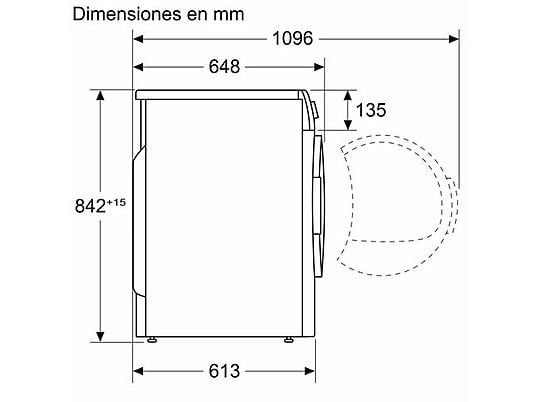 Secadora bomba de calor – Bosch WTR83200ES, Serie 4, 8 kg, 11 programas, AutoDry, Easy Clean, Blanco