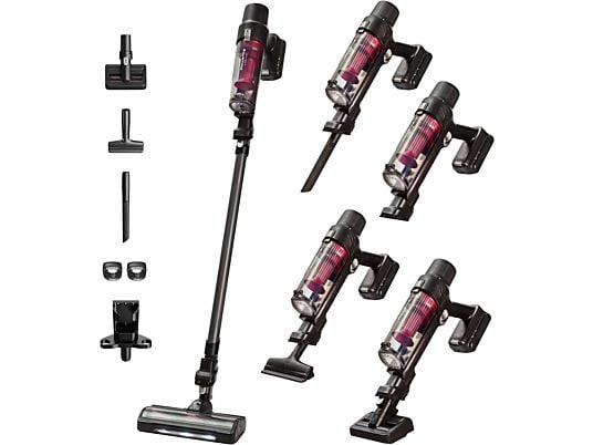 Aspirador escoba – Rowenta RH6A75WO X-Pert 7. 60 Animal Care, 140 W, 0.44 L, 45 min, Ligera, Multisuperficie, Especial mascotas, Rojo