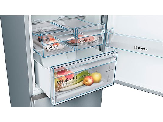 Frigorífico combi – Bosch KGN39VIEA, No frost, 203 cm, 368 l, Cajón VitaFresh, EasyAccess, Inox antihuellas