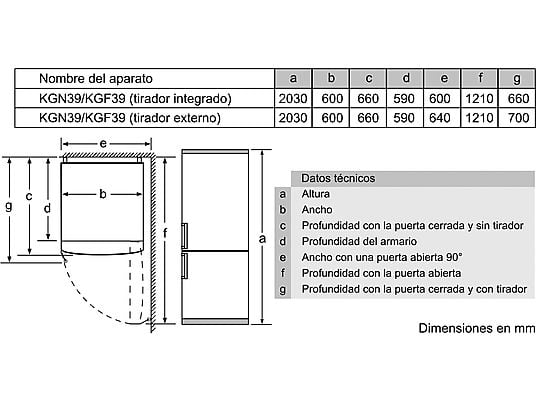 Frigorífico combi – Bosch KGN39VIEA, No frost, 203 cm, 368 l, Cajón VitaFresh, EasyAccess, Inox antihuellas