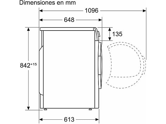 Secadora bomba de calor – Bosch WQG245D0ES, Serie 6, 9 kg, 15 programas, AutoDry, Condensador Autolimpiante, Blanco