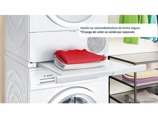 Secadora bomba de calor – Bosch WQG245D0ES, Serie 6, 9 kg, 15 programas, AutoDry, Condensador Autolimpiante, Blanco