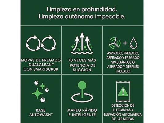 Robot friegasuelos – iRobot Roomba® Plus 405 Combo, 295 ml Depósito Polvo, 3l Depósito Agua Base, 3h Autonomía, Blanco