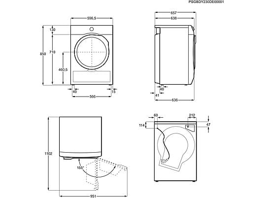 Secadora bomba de calor – AEG TR719G4PB, 9 kg, 10 programas, MixDry, Display LED, Blanco