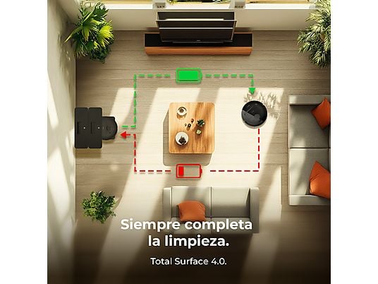 Robot friegasuelos – Cecotec Conga X50, 50 W, 240 min autonomía, Navegación láser, Fregado spin, 15000 Pa, Negro