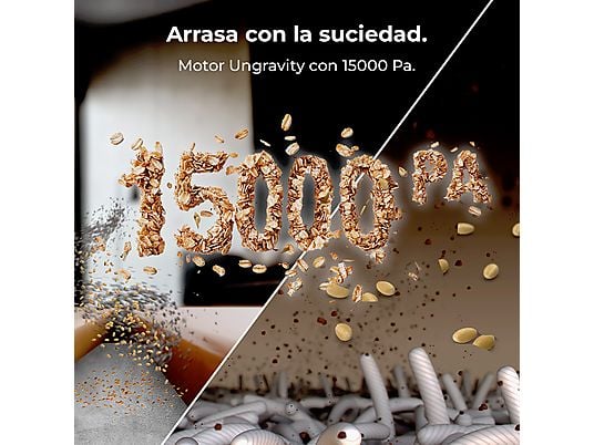 Robot friegasuelos – Cecotec Conga X50, 50 W, 240 min autonomía, Navegación láser, Fregado spin, 15000 Pa, Negro