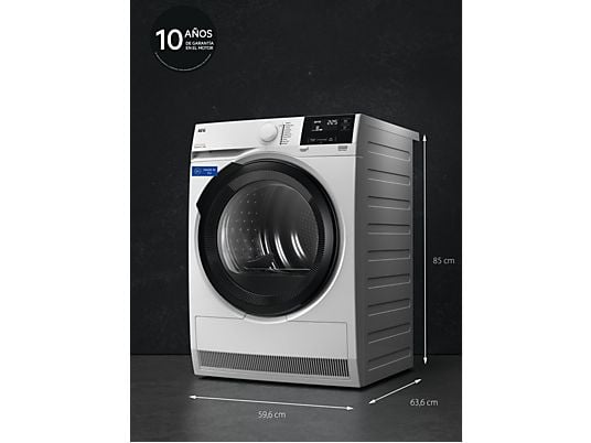 Secadora bomba de calor – AEG TR719G4PB, 9 kg, 10 programas, MixDry, Display LED, Blanco