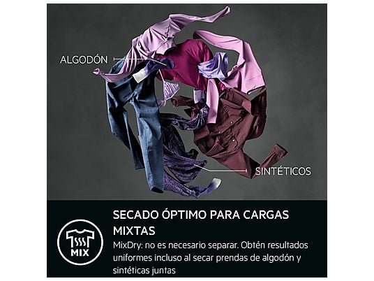 Secadora bomba de calor – AEG TR719G4PB, 9 kg, 10 programas, MixDry, Display LED, Blanco