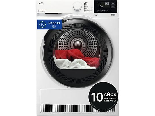 Secadora bomba de calor – AEG TR719G4PB, 9 kg, 10 programas, MixDry, Display LED, Blanco