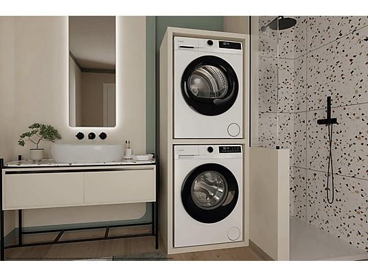 Secadora bomba de calor – Candy GD 9N2B-S, 9 kg, 16 Programas, Carga Frontal, Función Anti-Arrugas, Blanco