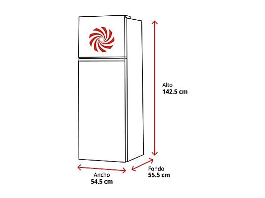 Frigorífico dos puertas – ok. OFK 471 E W, PW58BM, 142.5 cm, 206 l, Pies ajustables, Blanco
