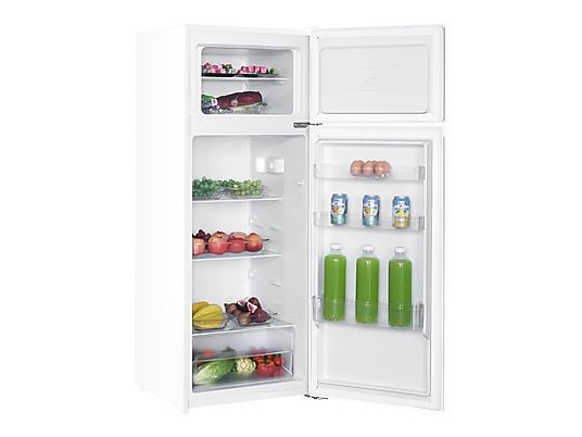 Frigorífico dos puertas – ok. OFK 471 E W, PW58BM, 142.5 cm, 206 l, Pies ajustables, Blanco