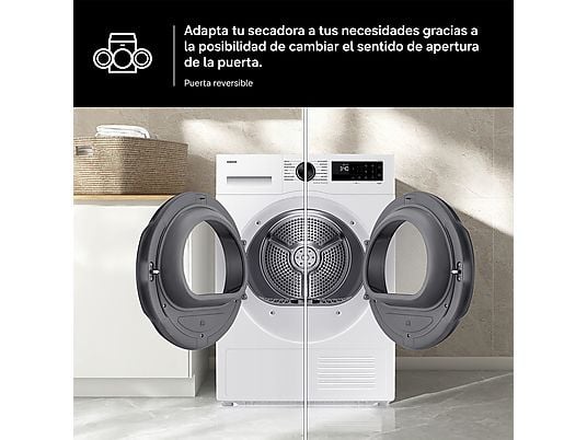 Secadora bomba de calor – Samsung DV90DG52A0AEEC, 9 kg, 14 programas, Hygiene Care, Inteligencia Artificial y SmartThings Clase C, Blanco
