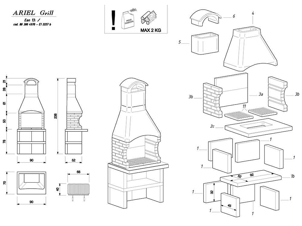 Barbacoa Module Grill de obra para leña y carbón – Palazzetti Ariel