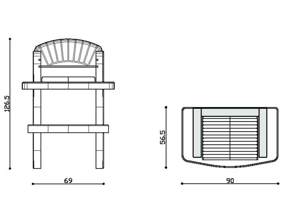 Barbacoa de obra de leña y carbón Linea VZ Modena