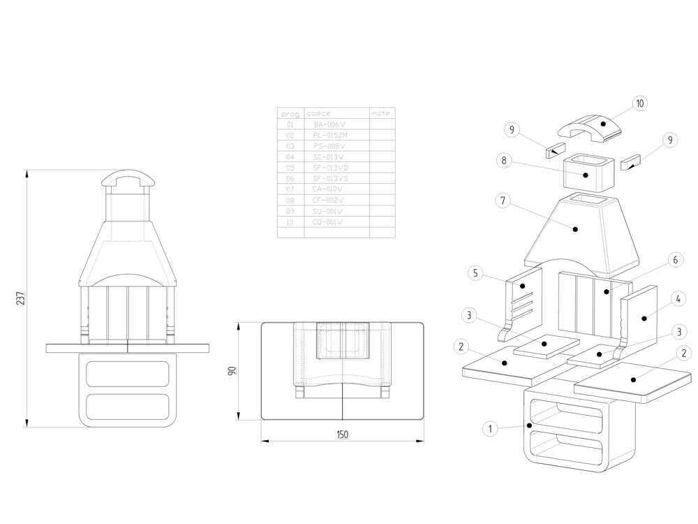 Barbacoa de obra de leña y carbón Linea VZ Portorotondo