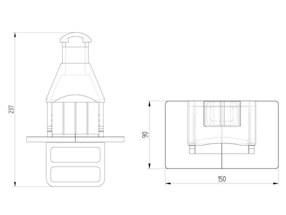 Barbacoa de obra de leña y carbón Linea VZ Portorotondo